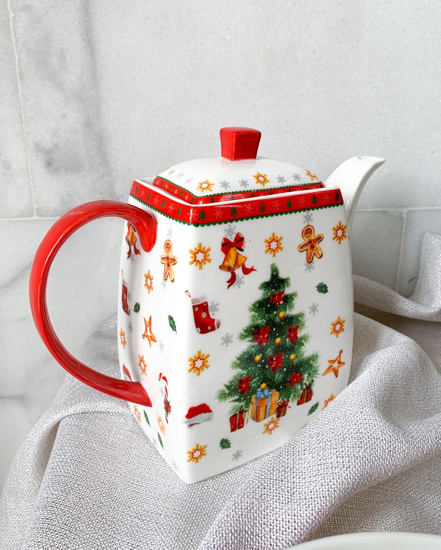 Conjunto de Porcelana Natalino com 5 Peças