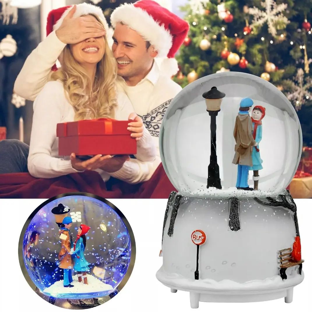 Gloco de Neve Paisagem com Led 20CM