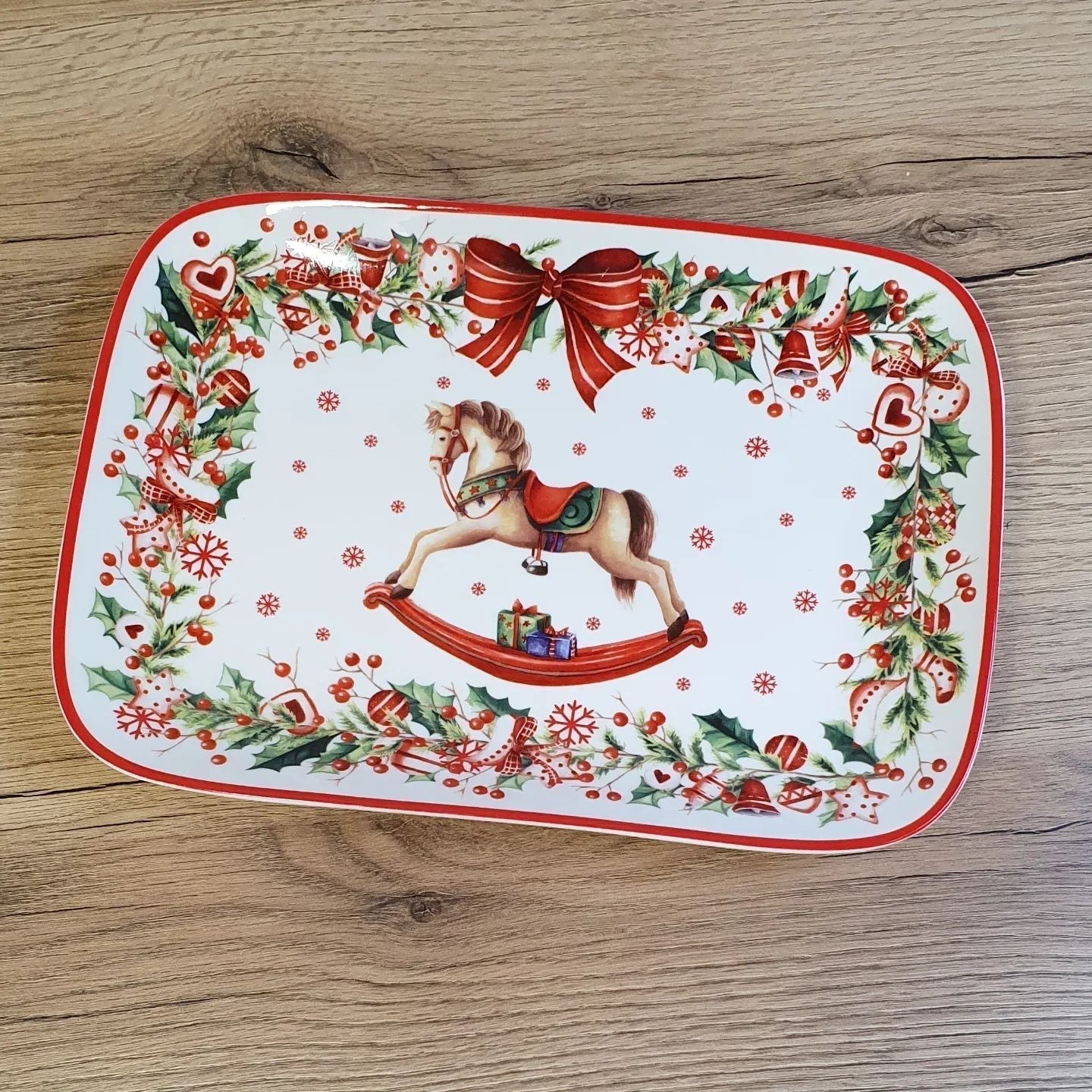 Conjunto de Porcelana Natalino com 9 Peças