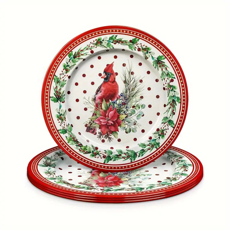 Kit Peças 4 Peças Pratos Natalino