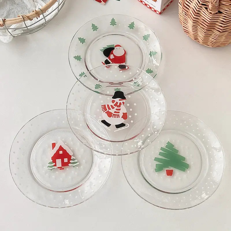 Kit Peças 4 Peças Pratos Natalino