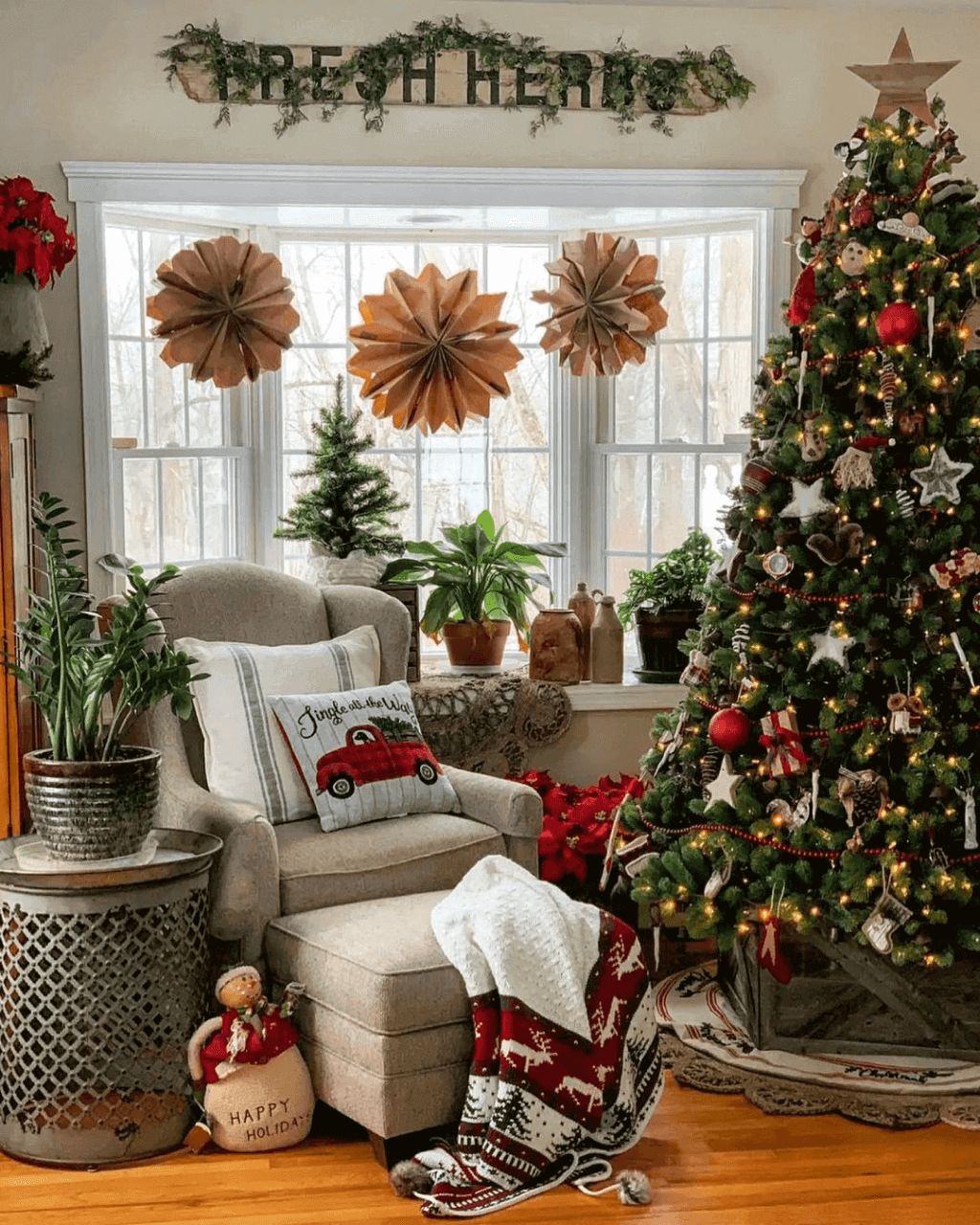 Árvore de Natal Artificial Royal Fir com 1000 Luzes LED Branco Quente e Multicoloridas