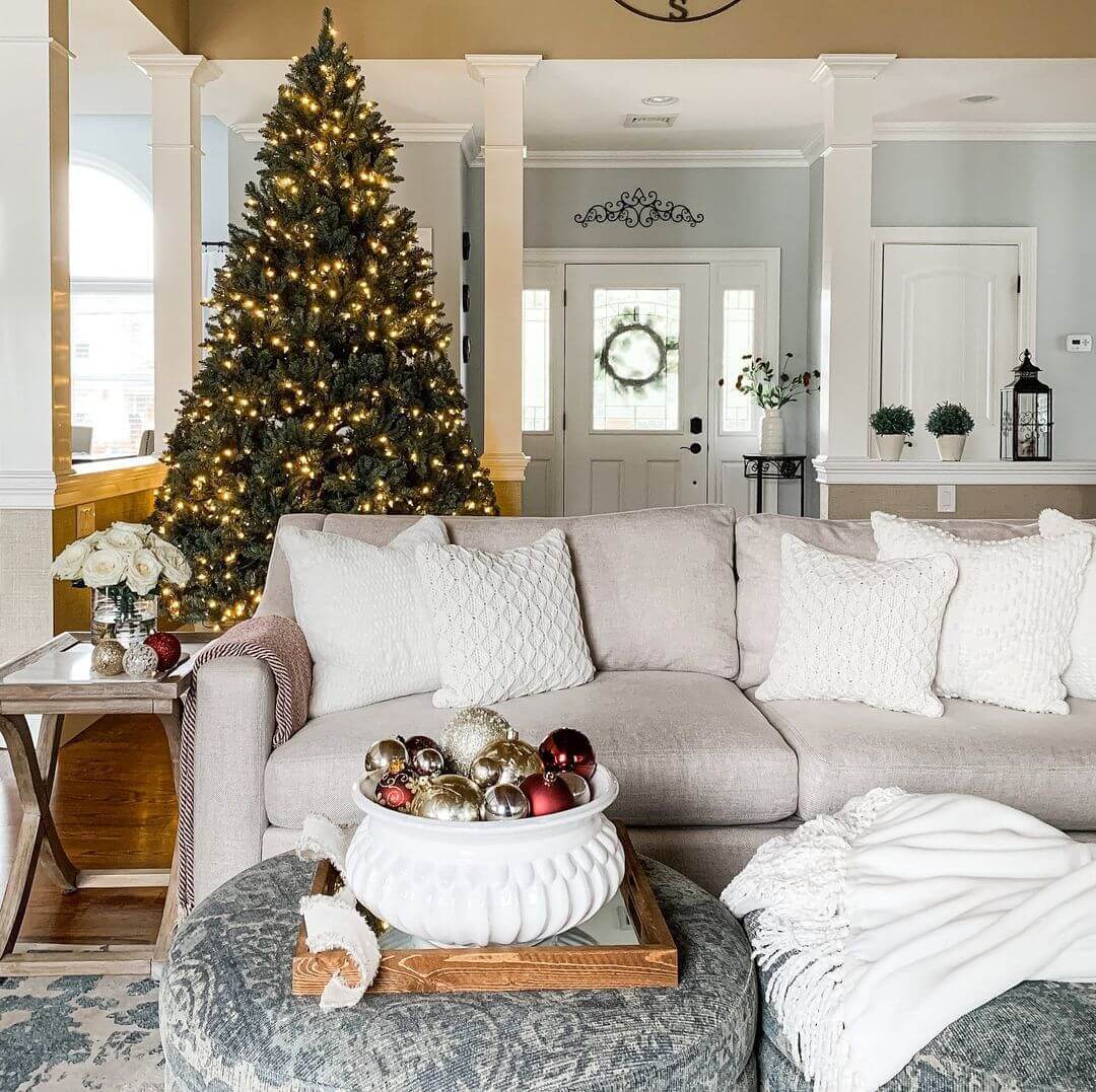 Árvore de Natal Artificial Tribeca Blue Spruce com 550 Luzes LED Branco Quente