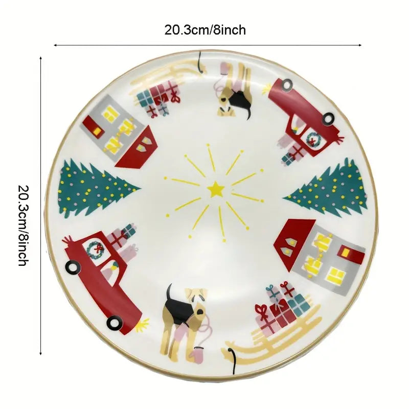 Kit Peças 4 Peças Pratos Natalino