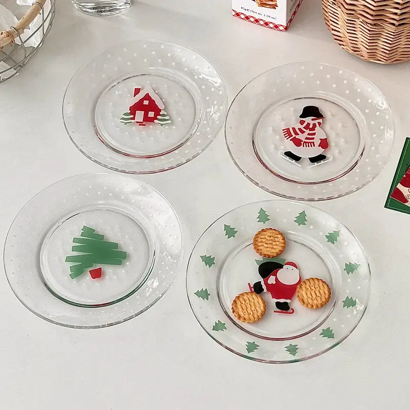 Kit Peças 4 Peças Pratos Natalino