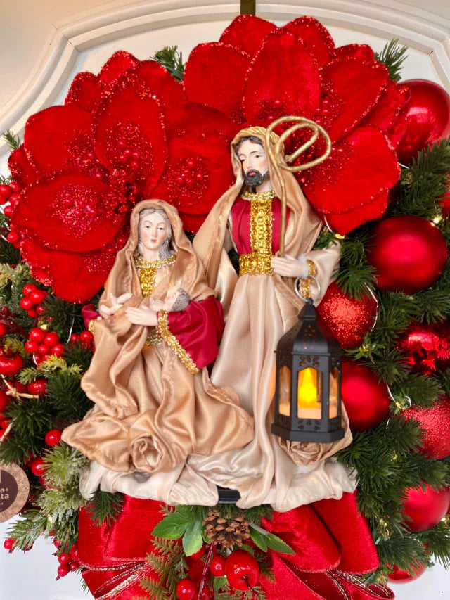 Guirlanda De Natal Sagrada Família C/ Led 50cm