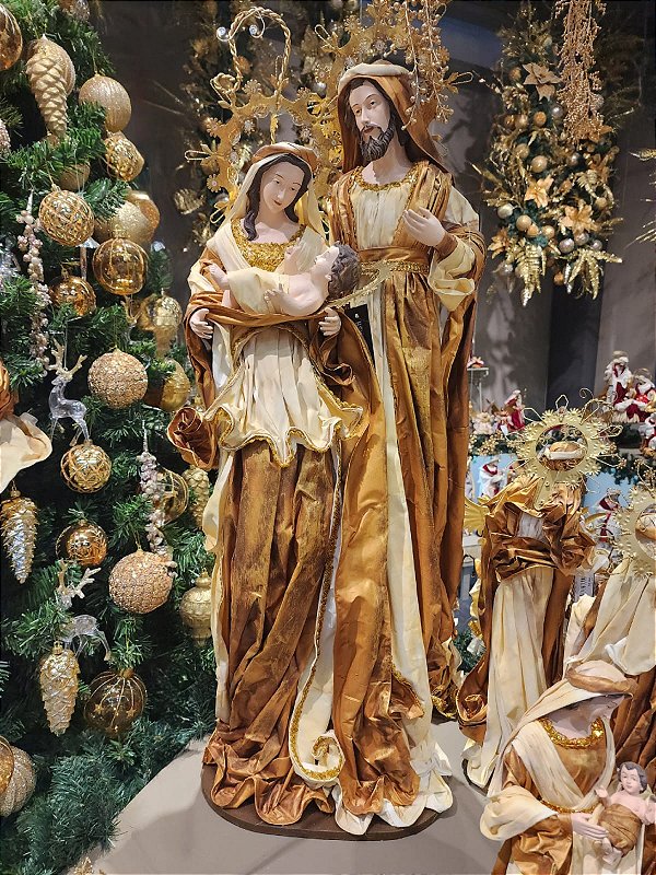 SAGRADA FAMÍLIA NA BASE OURO DOURADO