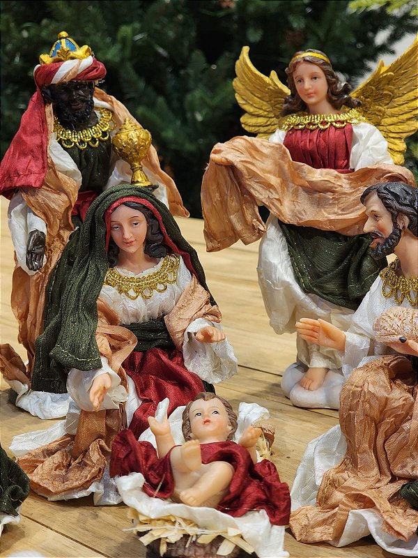 PRESÉPIO DE TECIDO LUXO 11 PÇS