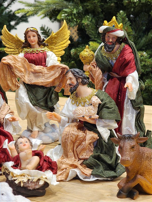 PRESÉPIO DE TECIDO LUXO 11 PÇS