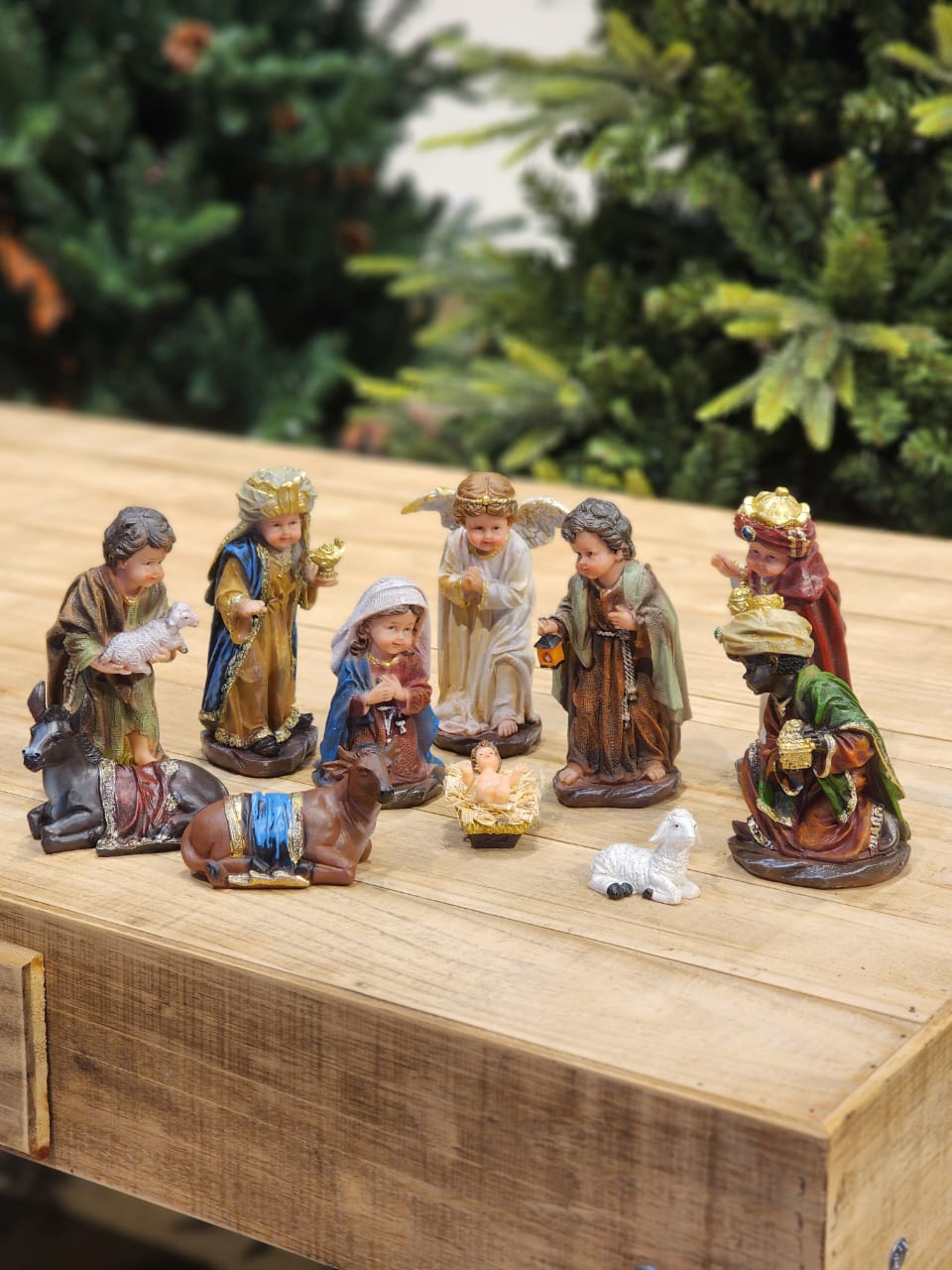 PRESÉPIO DE RESINA INFANTIL LUXO 11 PÇS