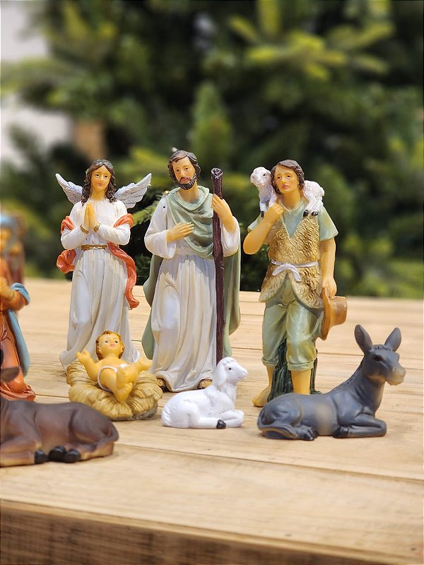 PRESÉPIO DE RESINA LUXO 11 PÇS