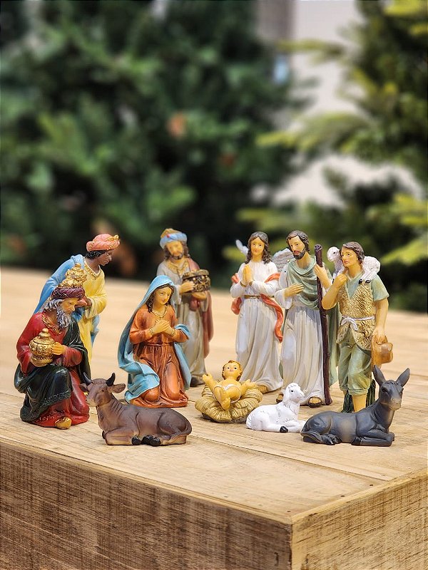 PRESÉPIO DE RESINA LUXO 11 PÇS