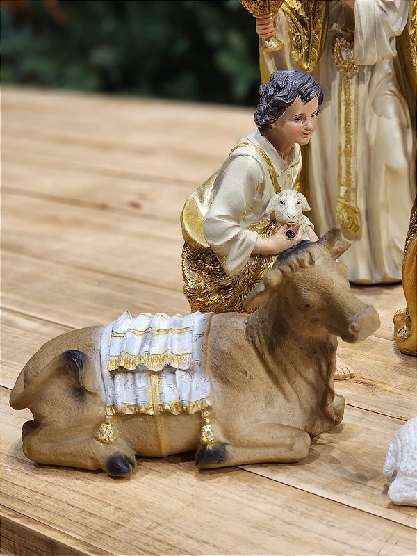 PRESÉPIO DE RESINA LUXO 11 PÇS