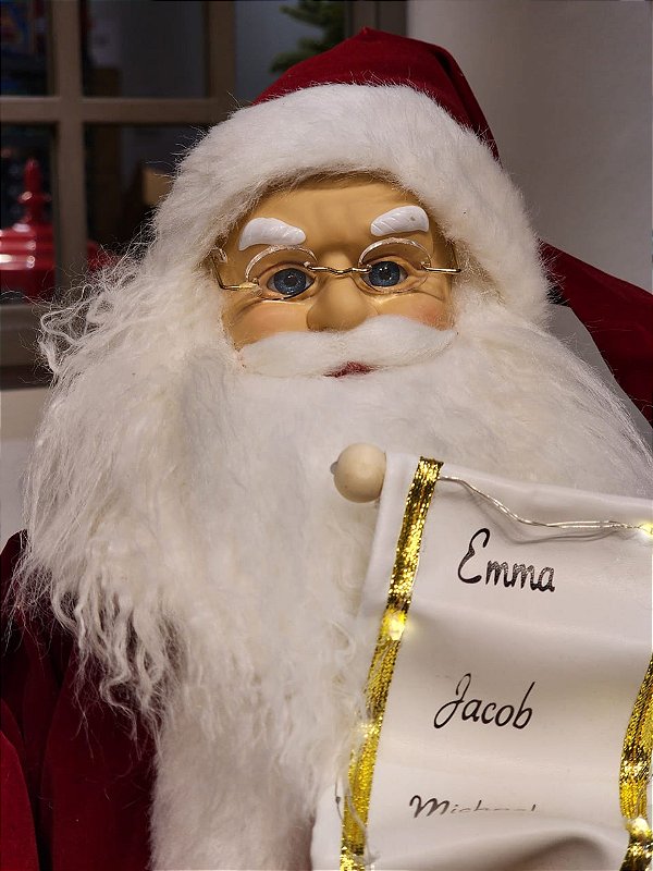 PAPAI NOEL COM LISTA DE NOMES COM MOVIMENTOS SOM E LUZ