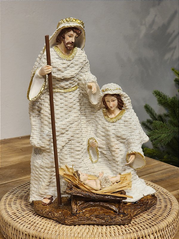 SAGRADA FAMÍLIA EM RESINA BRANCO