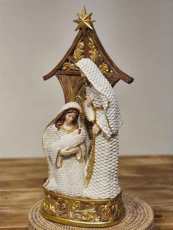 SAGRADA FAMÍLIA EM RESINA BRANCO