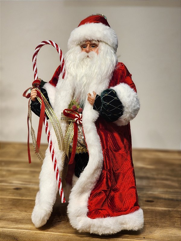 PAPAI NOEL DELUXY VERMELHO COM CÍLIOS 50CM