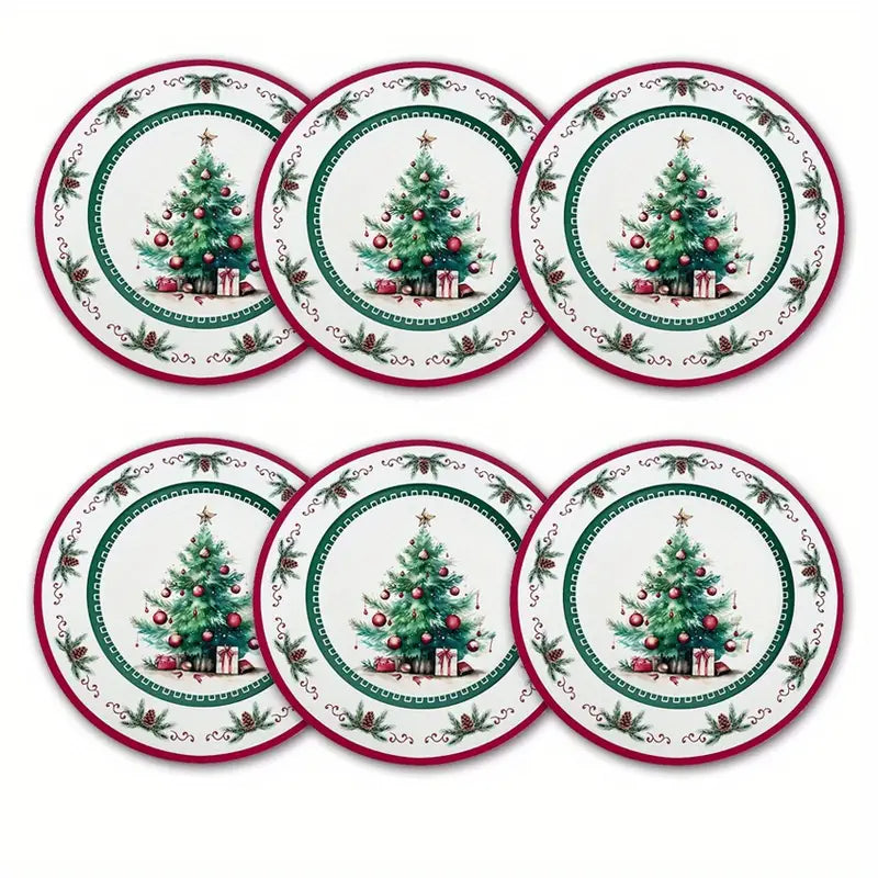 Kit Peças 6 Peças Pratos Natalino