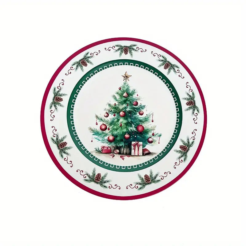 Kit Peças 6 Peças Pratos Natalino