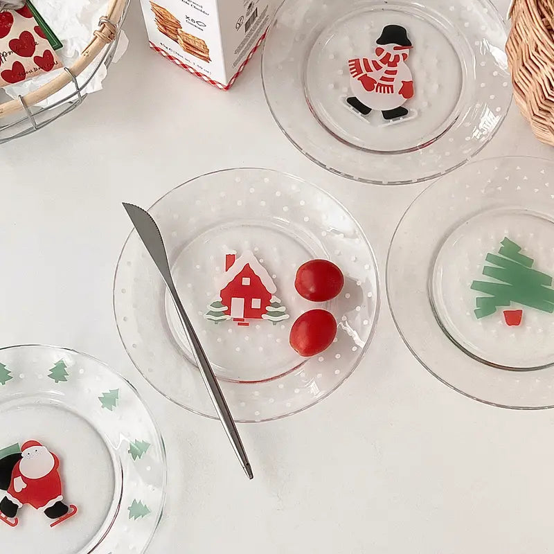 Kit Peças 4 Peças Pratos Natalino