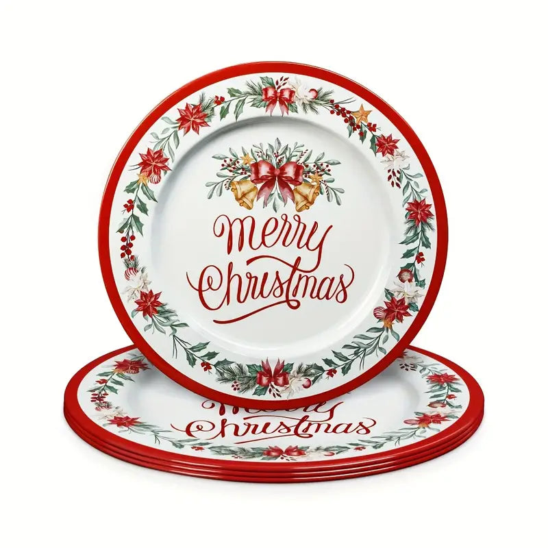 Kit Peças 4 Peças Pratos Natalino