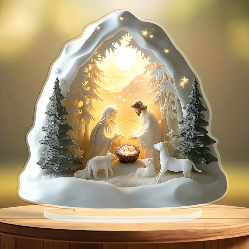 Presépio de Resina A Paz do Menino Jesus com Led