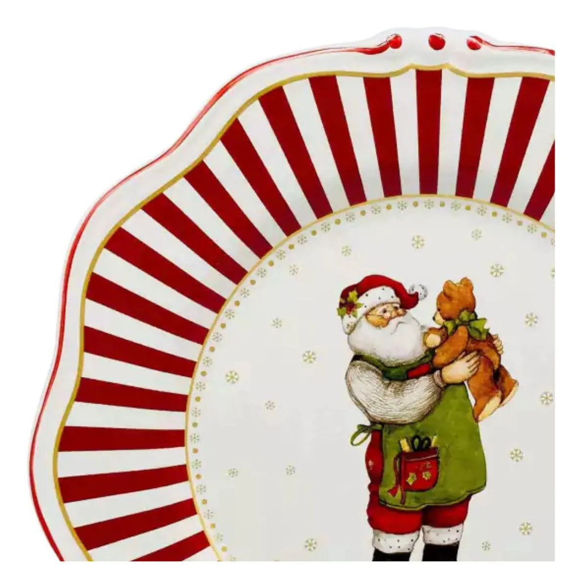 Prato Raso Natalino Papai Noel Filete Christmas 29cm 1Und