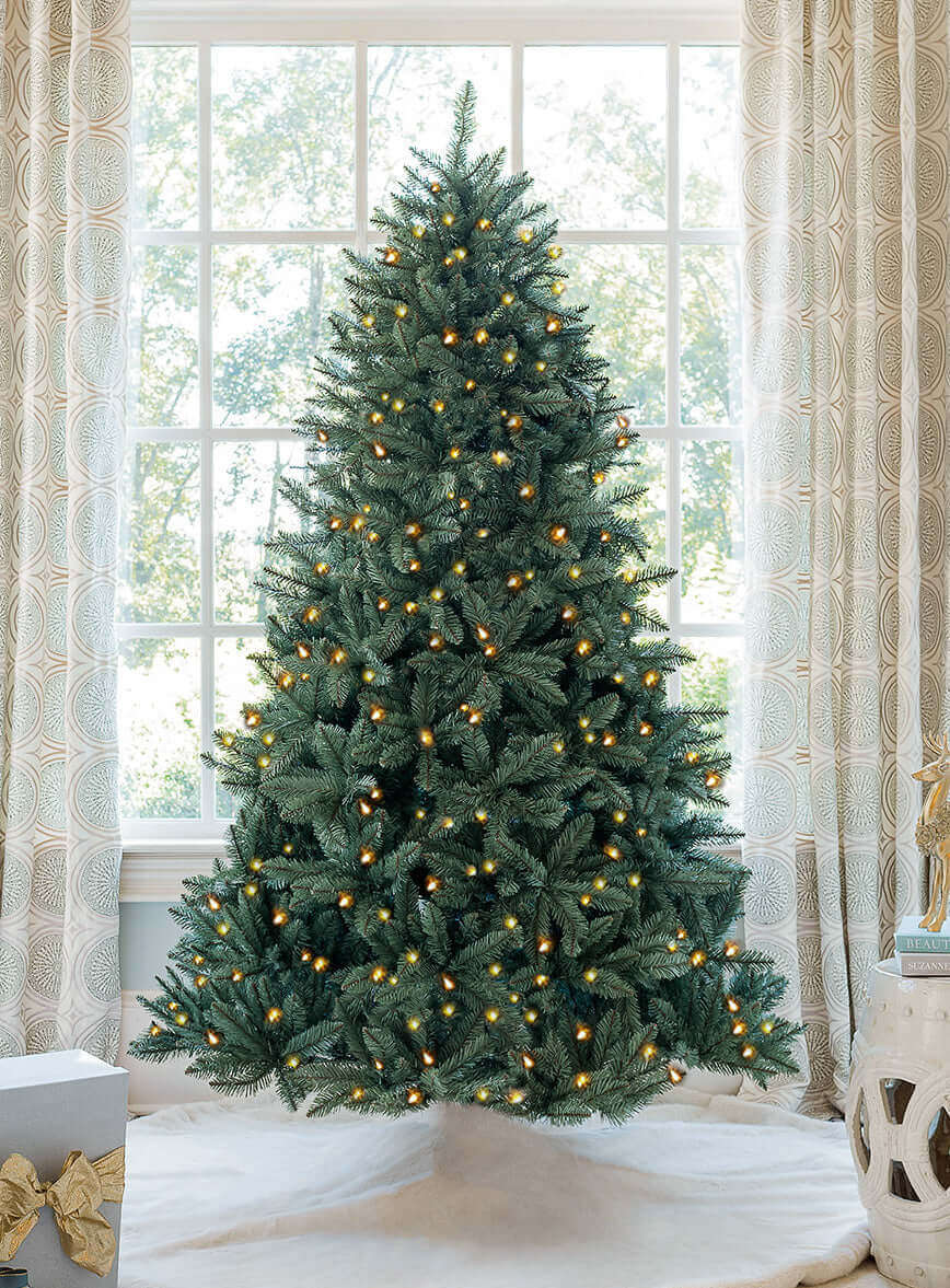 Árvore de Natal Artificial Tribeca Blue Spruce com 550 Luzes LED Branco Quente