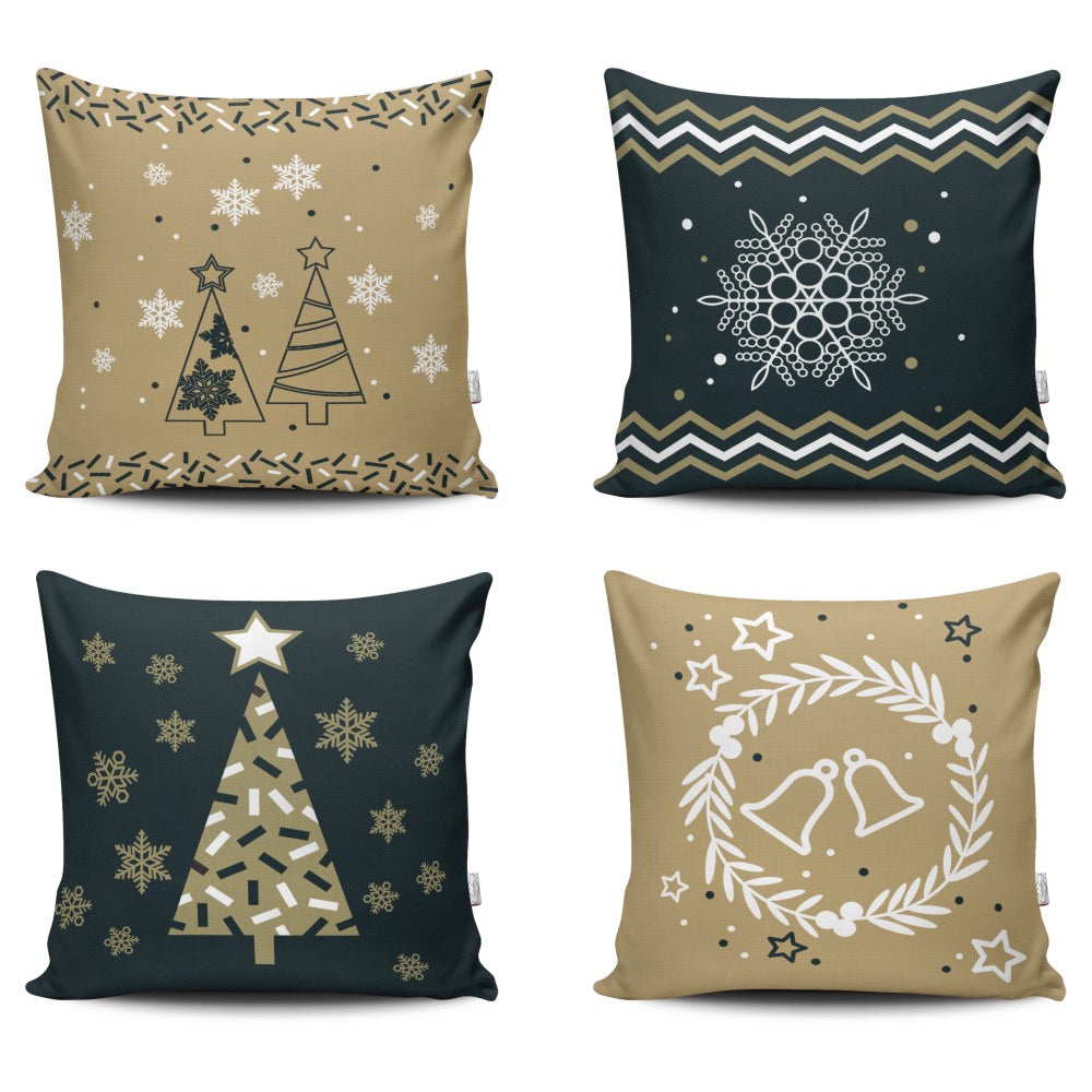 Kit Capas de Almofadas de Natal Para Decoração de Sofá