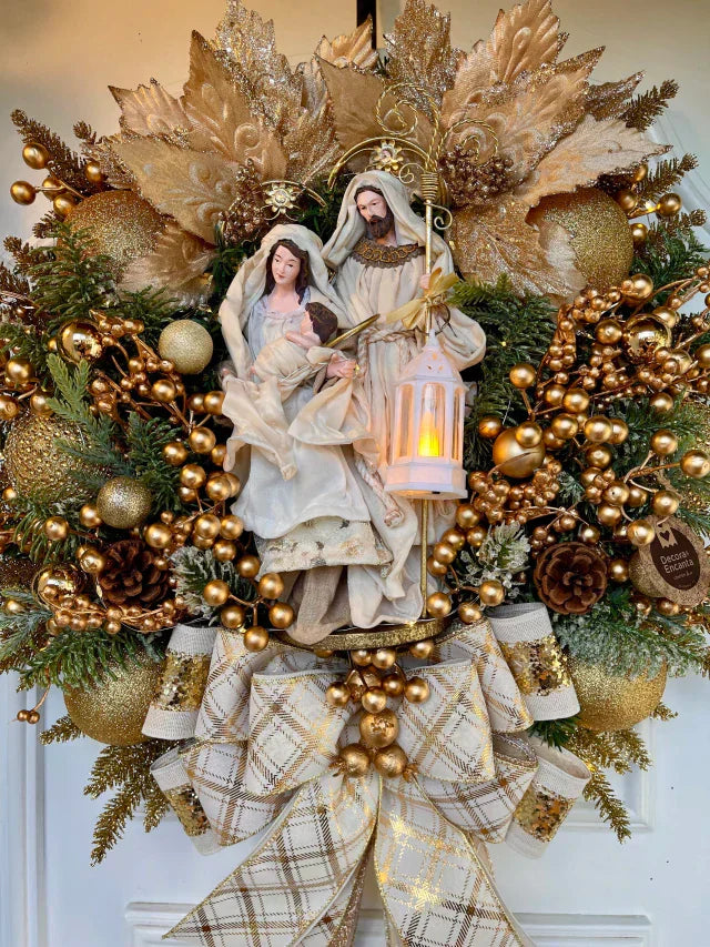 Guirlanda De Natal Sagrada Família C/ Led 50cm