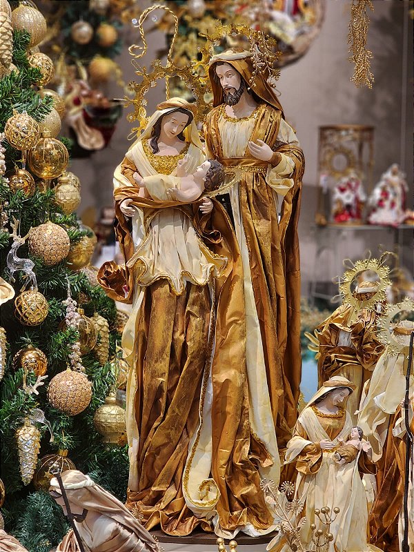 SAGRADA FAMÍLIA NA BASE OURO DOURADO