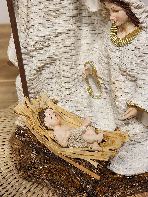 SAGRADA FAMÍLIA EM RESINA BRANCO