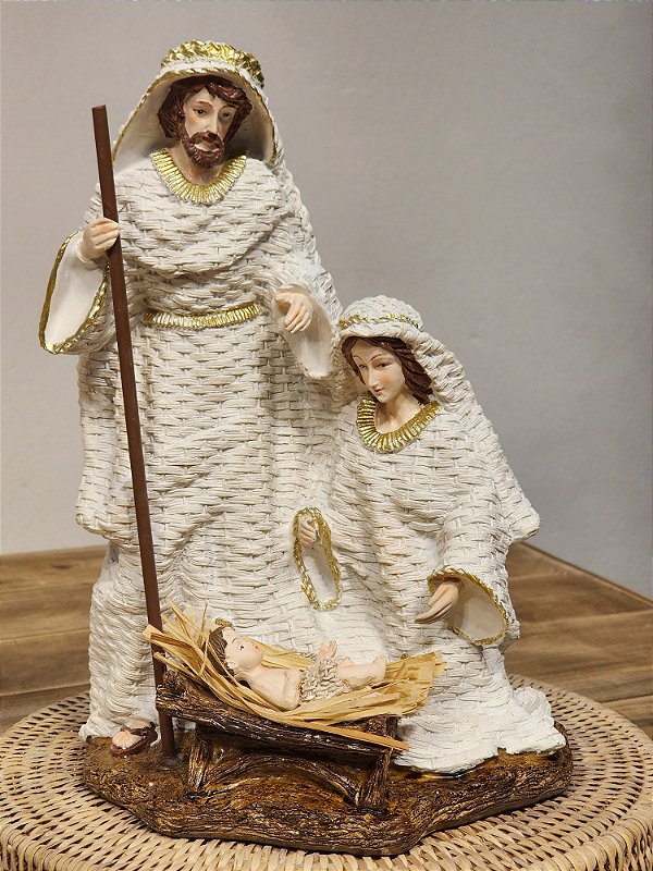 SAGRADA FAMÍLIA EM RESINA BRANCO