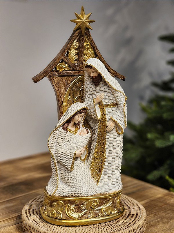 SAGRADA FAMÍLIA EM RESINA BRANCO