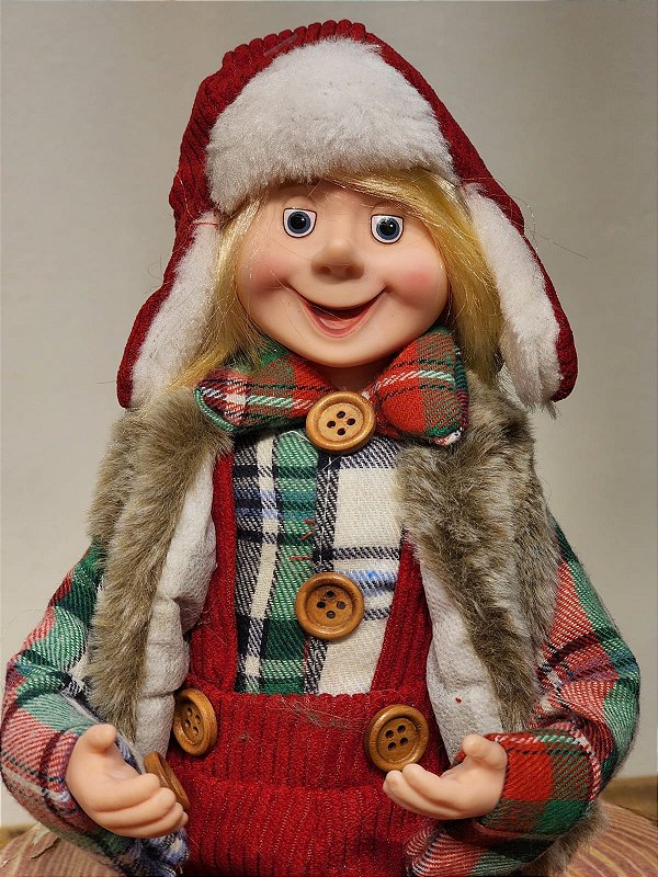 DUENDE EM PÉ XADREZ 45CM