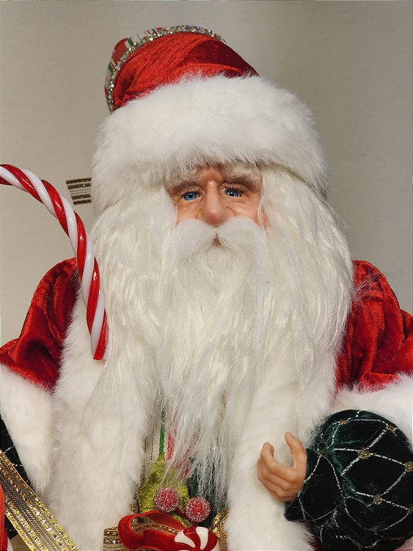 PAPAI NOEL DELUXY VERMELHO COM CÍLIOS 50CM